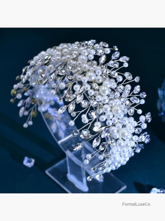 Pearl Rhinestone Bridal Headpiece Wedding Hair Band main image 4